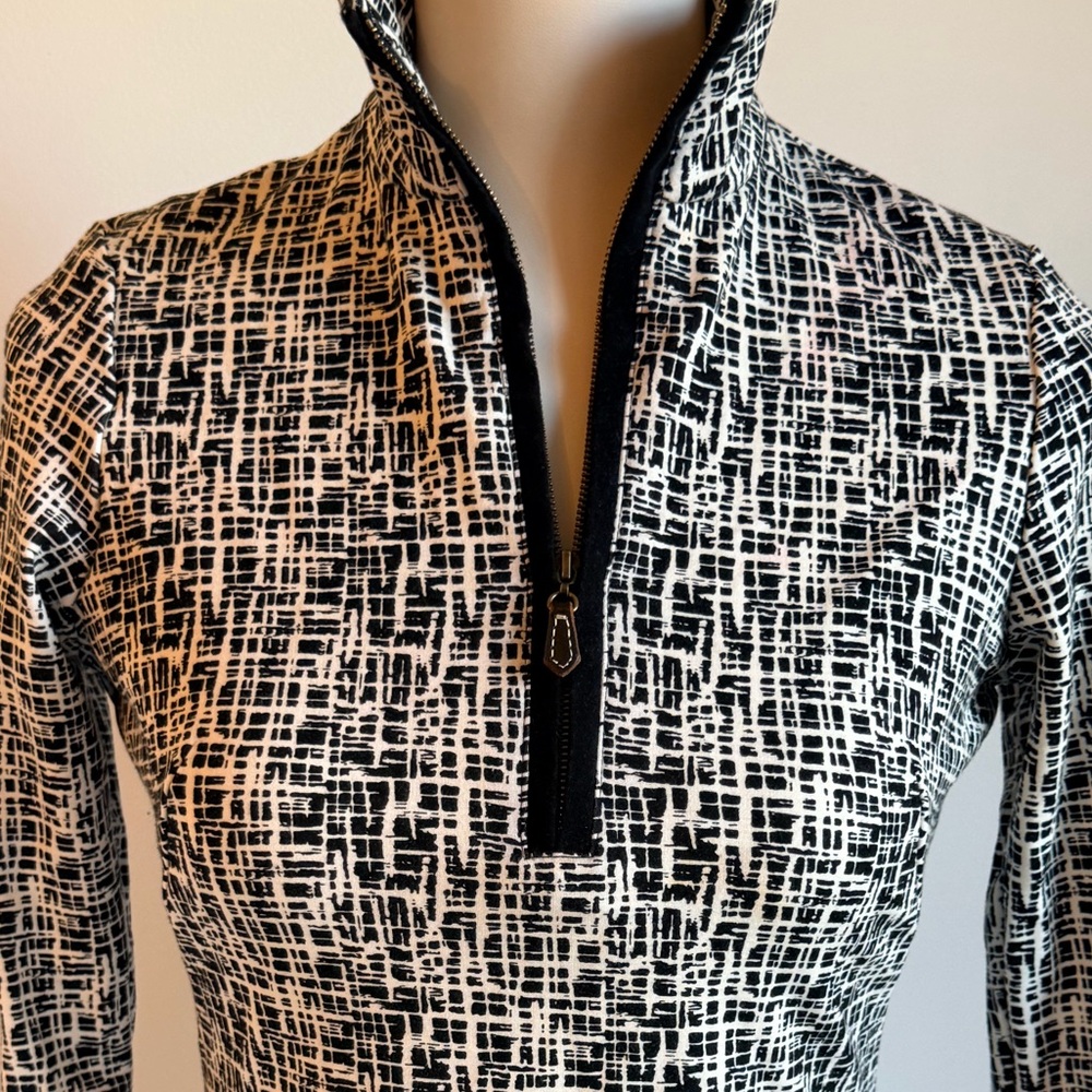 J. McLaughlin Elegant Black and White Patterned Dress XS - Picture 3 of 14